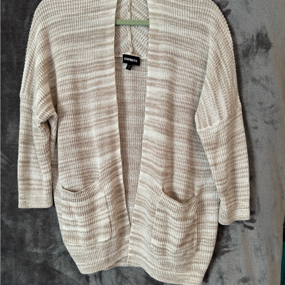 Express Beige Knit Cardigan